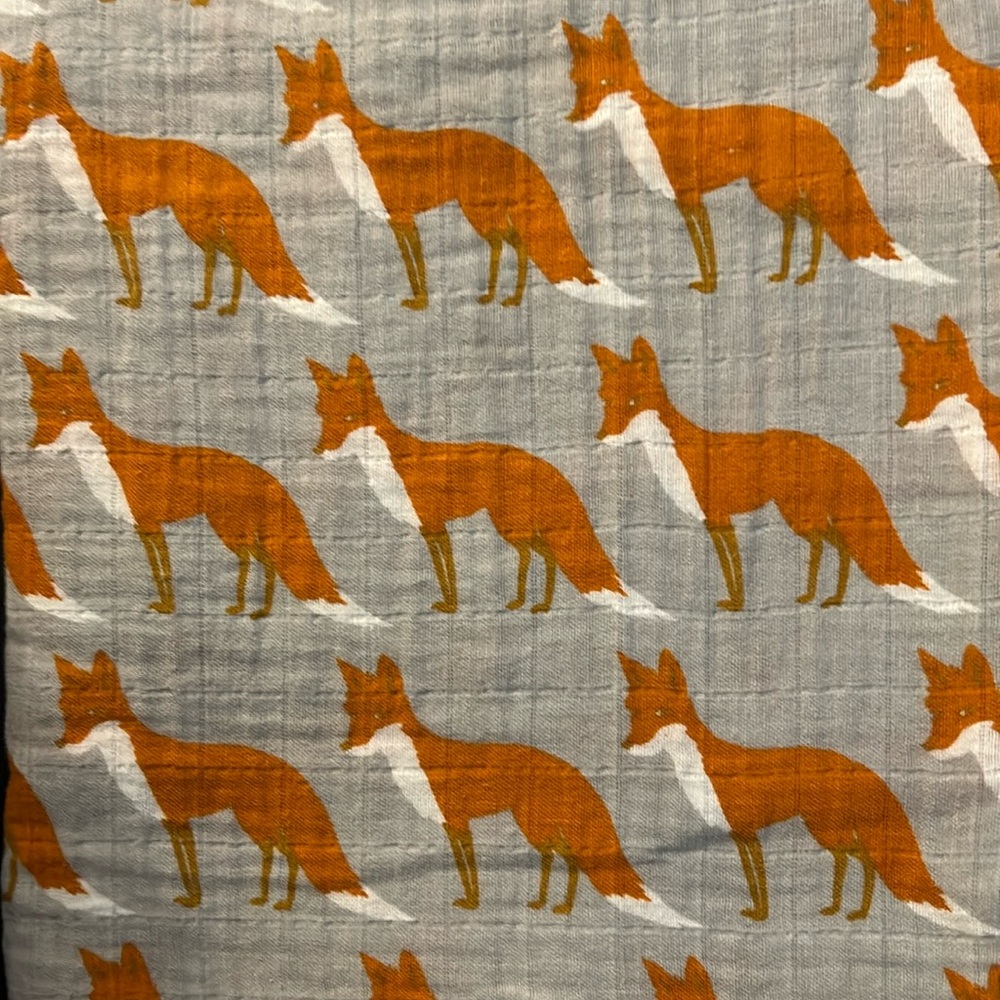 Milkbarn Muslin Baby Blanket - Fox Print.